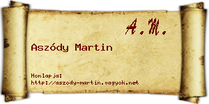 Aszódy Martin névjegykártya