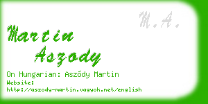 martin aszody business card