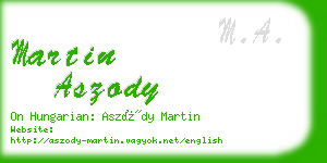 martin aszody business card